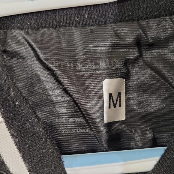 North & Acrux Jacket Mens Medium Black Satin Jets‎ Windbreaker Retro Style - Picture 3 of 12